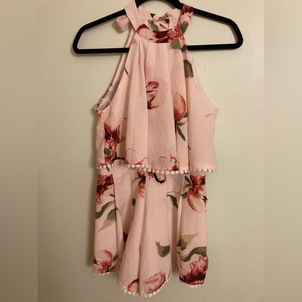 Floral Halter Neck Romper